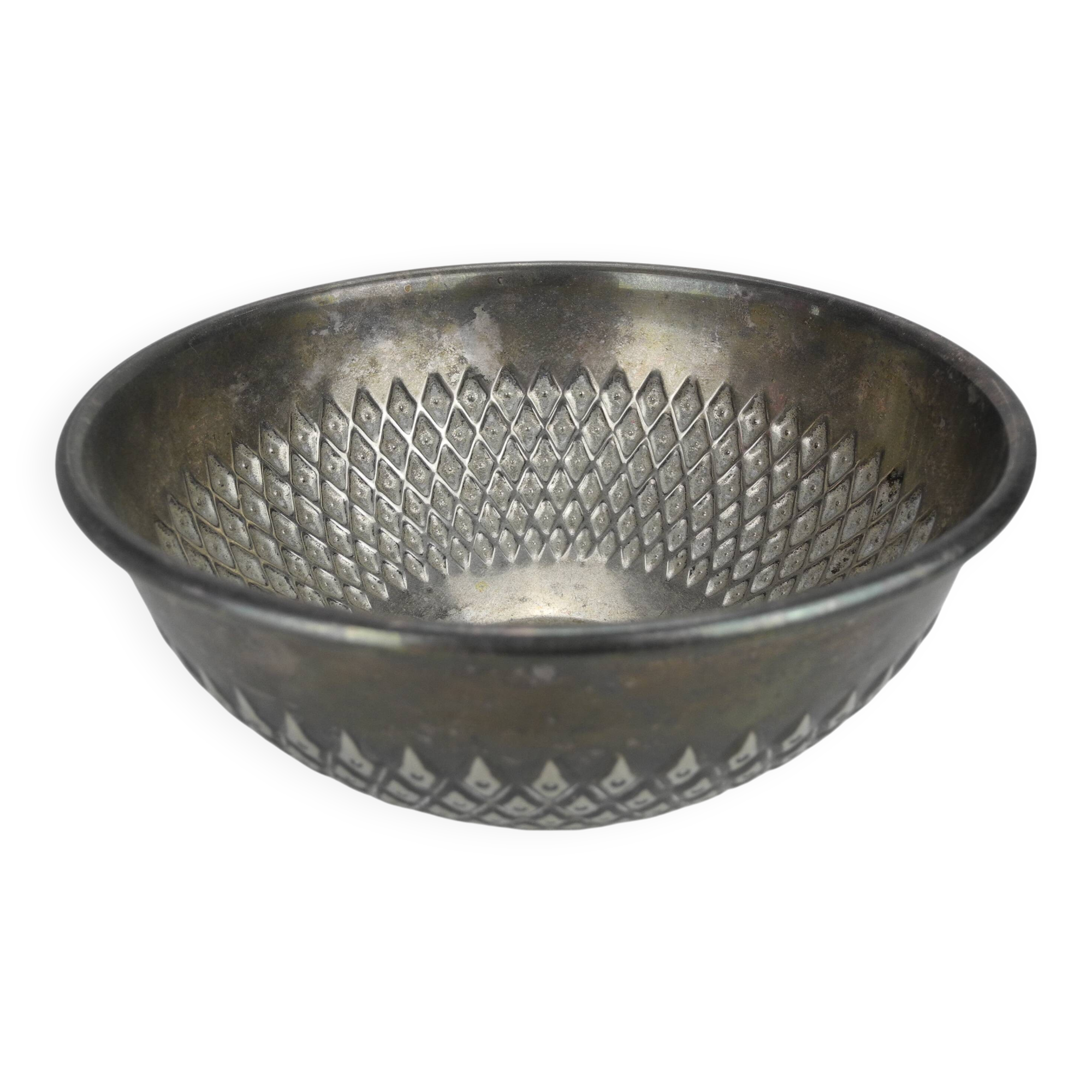 vintage silver-plated metal trinket dish by Olri.