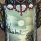 Pair of Art Nouveau slipware vases, hand-painted decoration.