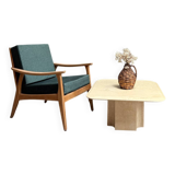 Table basse en travertin vintage