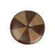 Vintage round pouf skai leather wood footstool brown pattern 44cm