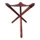 Tabouret pliant en cuir et bois