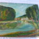 Table the mill by the vintage river 1950, unsigned