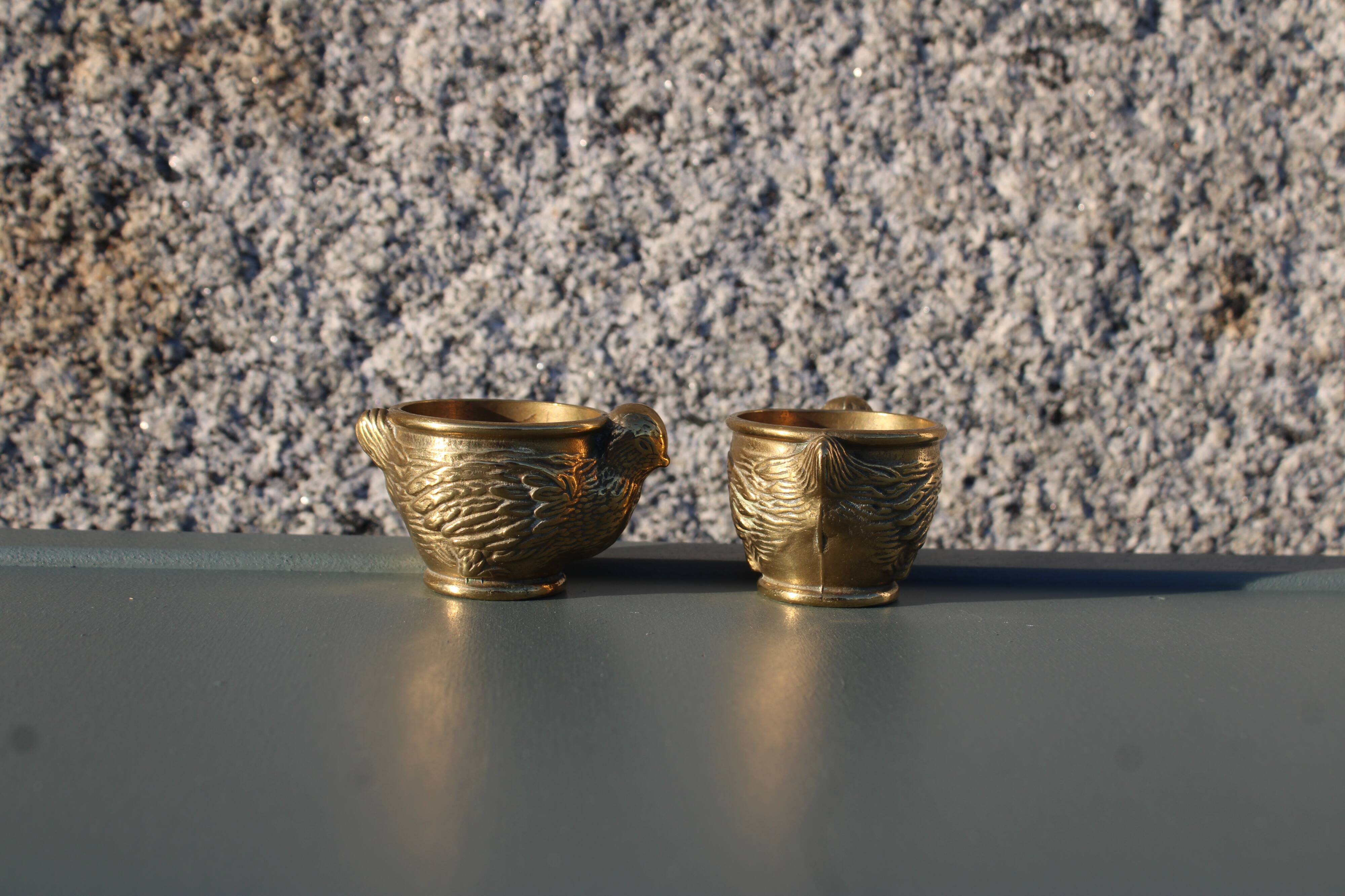 Paire de coquetier laiton