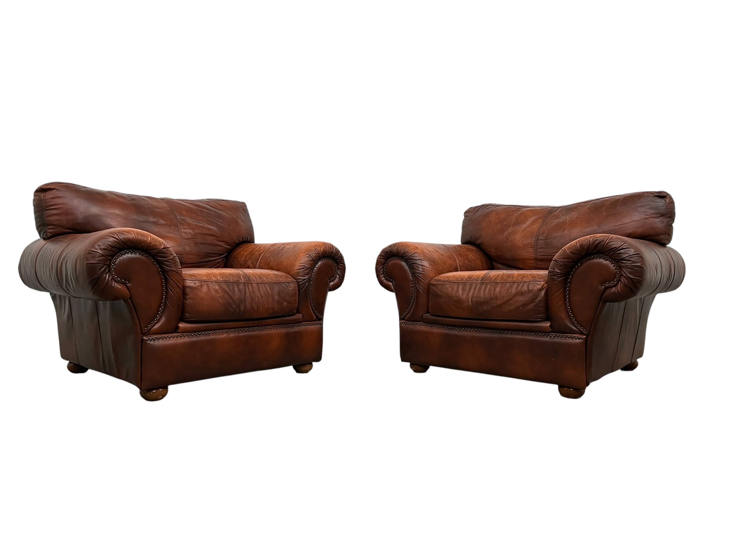 Ensemble de 2 fauteuils en cuir tchèque XL