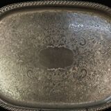 Large silver metal tray