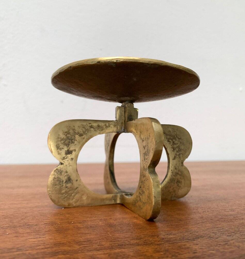 Mid-century brutalist metal candlestick, 1960s