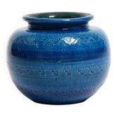 Beautiful 1960s Rimini Blu ceramic vase by Aldo Londi for Bitossi Italy