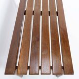 Vintage Wood Slatted Bench - 1960s