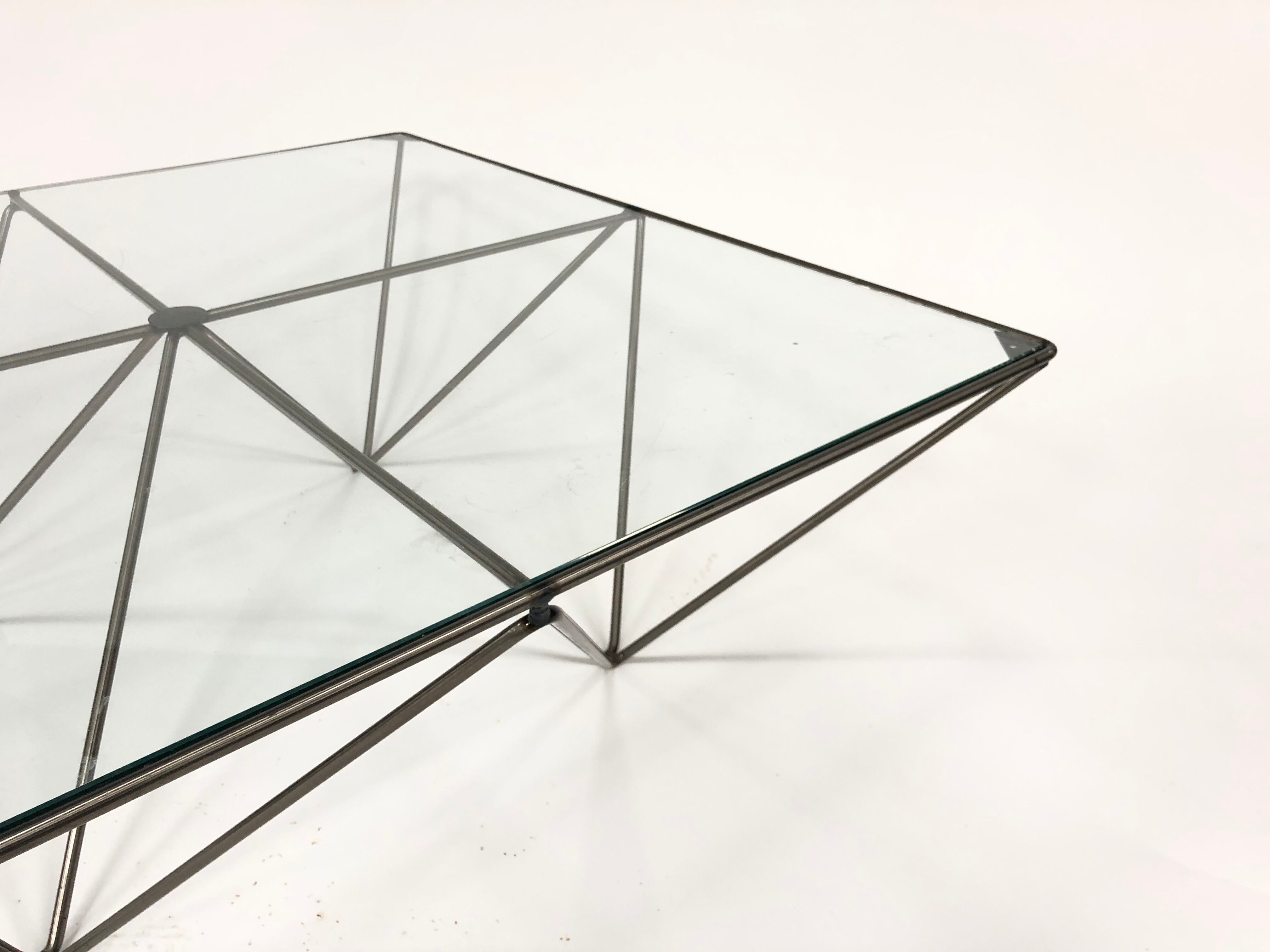 Table low vintage 60s/70s design steel wire