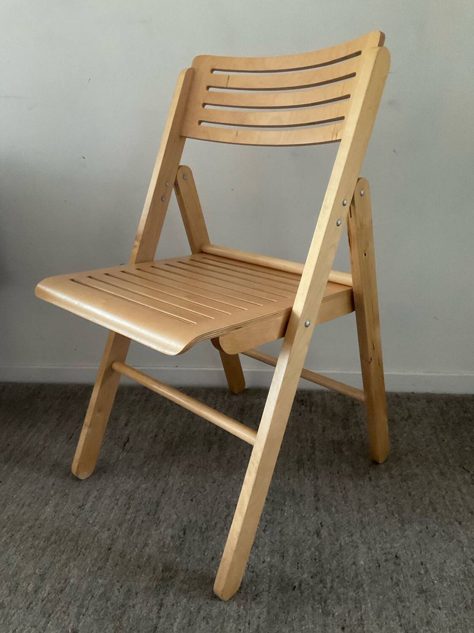 Chaise pliante vintage en hêtre 