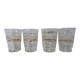 4 old vintage white granite glasses