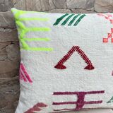 Handmade Berber wool cushion: Moroccan Kilim cushion (45x45cm)