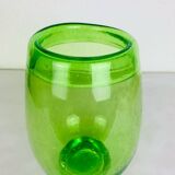 Vintage green bubble glass vase