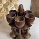 Wooden egg cups with stand