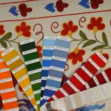 Hand-knotted rug, vintage Turkish rug 50x98 cm