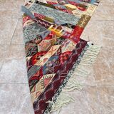 Contemporary Kilim hallway runner: abstract Berber flatweave, wool