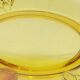 Old Art Deco Dish In Amber Crystal Czechoslovakia