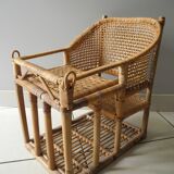 vintage rattan bamboo baby doll chair