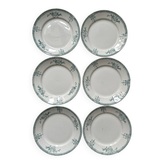 Series of 6 old flat plates