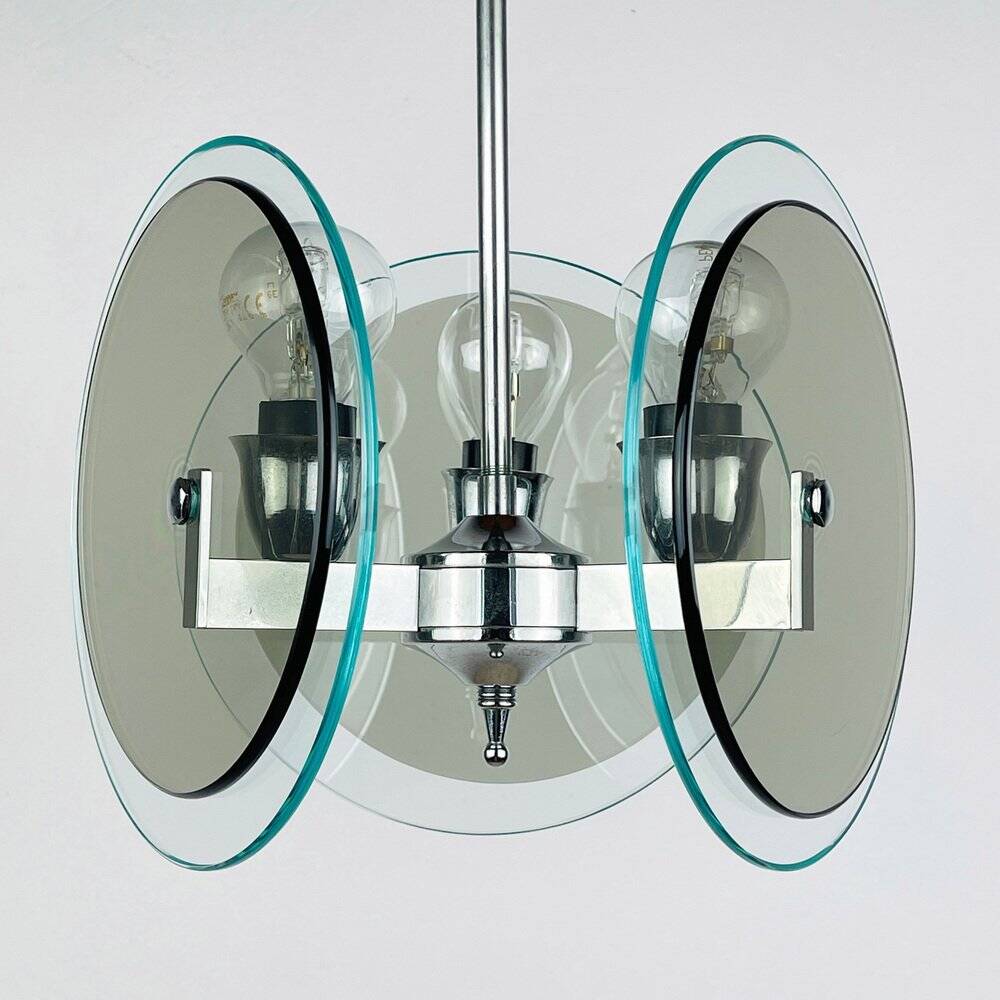 Vintage glass pendant lamp by Fontana Arte, 1970s.