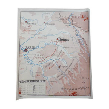 Old poster "East of the Paris basin / The middle Loire" - Rossignol