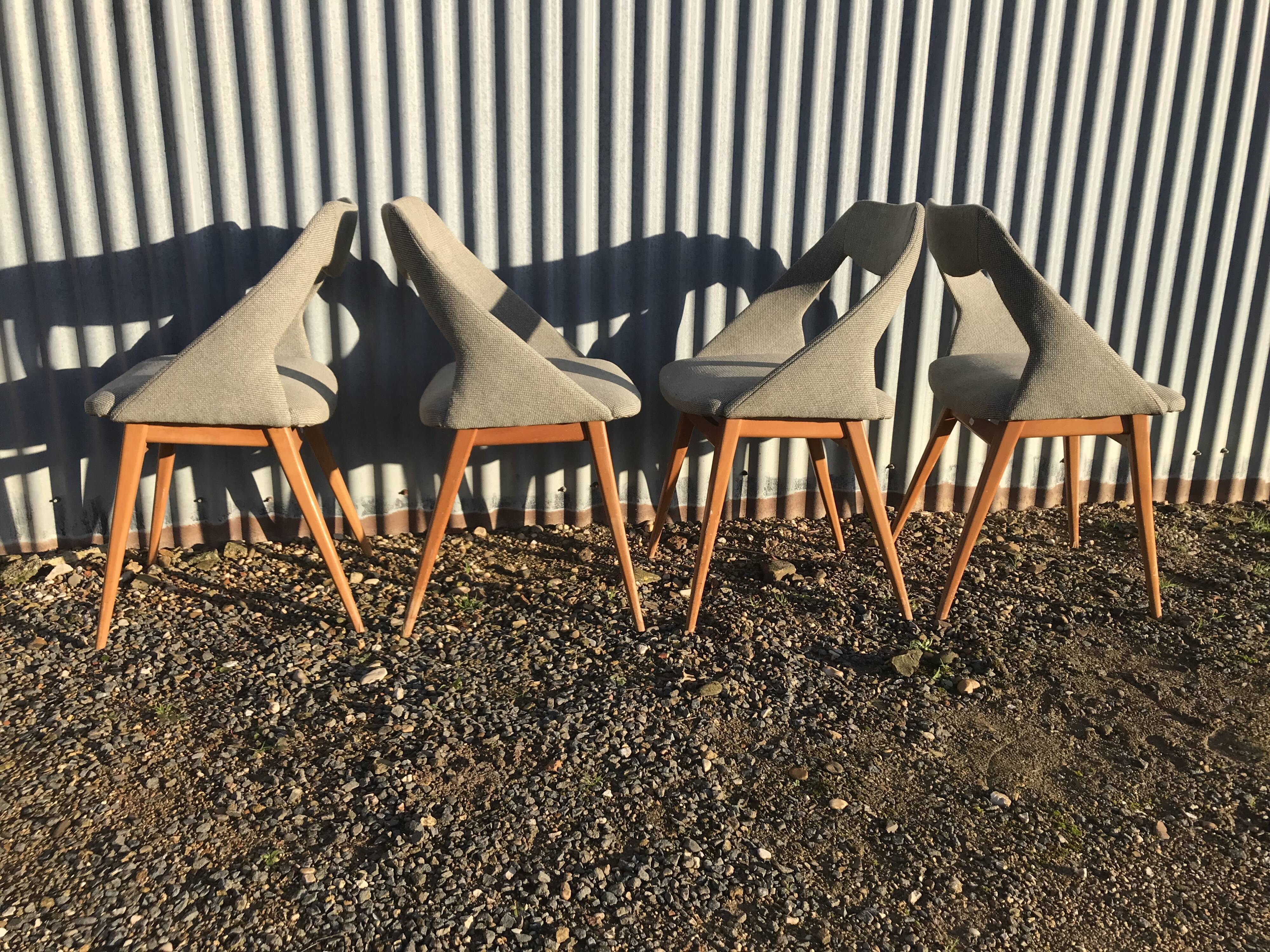 Set of 4 chairs Louis Paolozzi 1950
