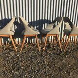 Set of 4 chairs Louis Paolozzi 1950