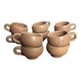Set of 10 stoneware coffee cups