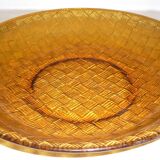 Large orange braided glass dish 27.5 cm