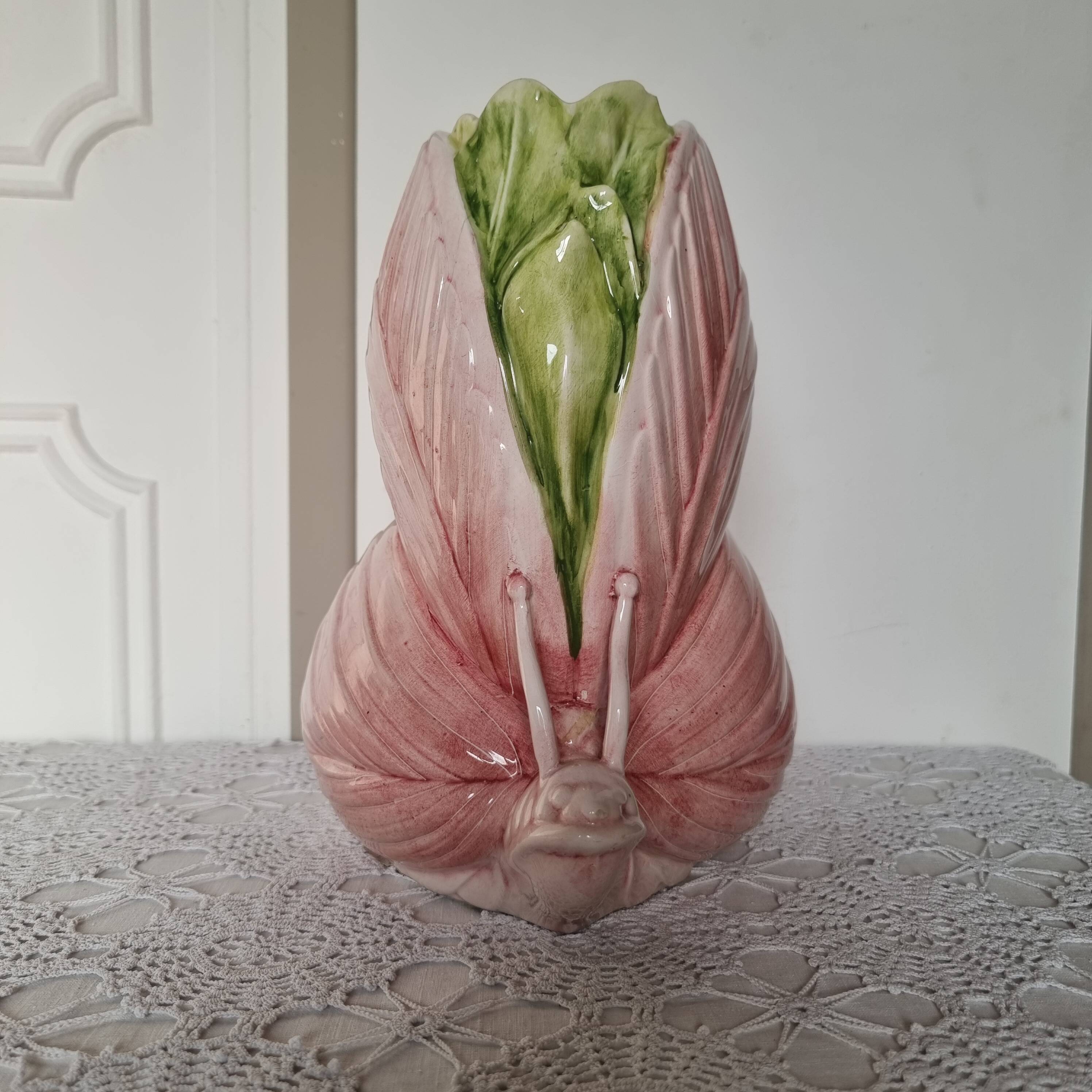 Vase papillon en céramique vernissée italienne