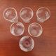 Set of 6 glasses decorations relief white flowers and golden edging - vintage
