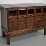 Antique German Oak Haberdashery Shop Cabinet, 1920/30s