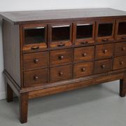 Antique German Oak Haberdashery Shop Cabinet, 1920/30s