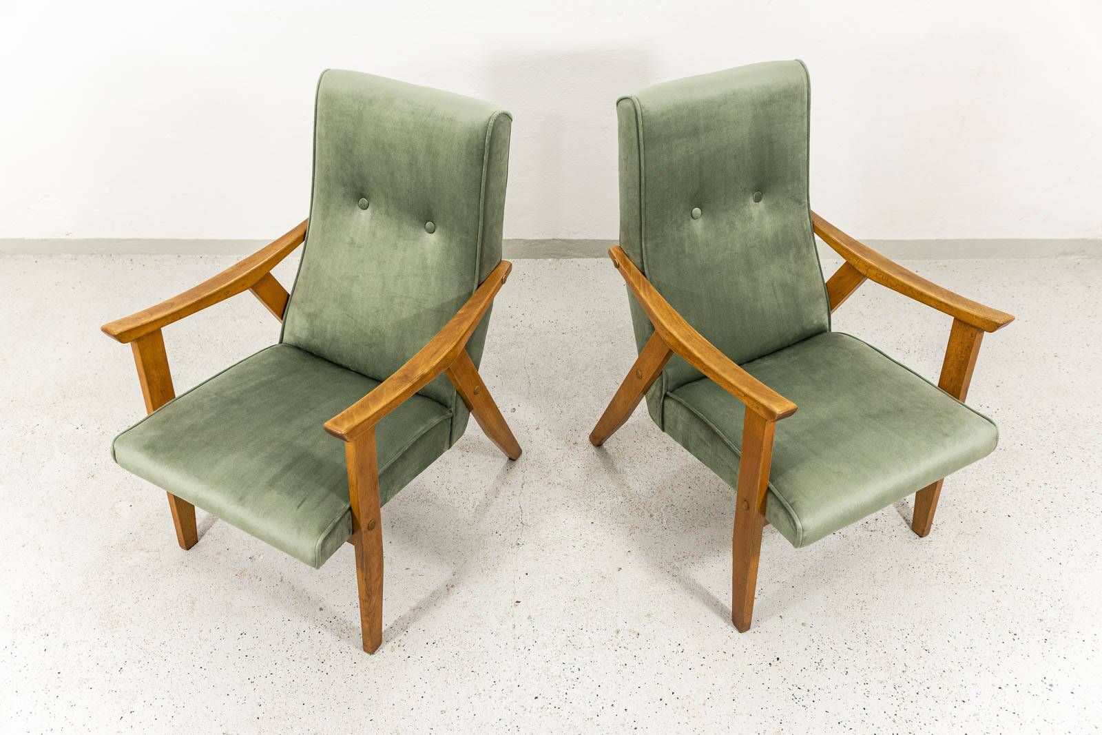 Chaises vintage par Edmund Homa Gfm 18, Pologne, années 1960, ensemble de 2