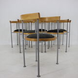 Set of 6 dining chairs by Börge Lindau for Bla Station Sweden 1990s