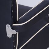 Fauteuil Bauhaus noir restauré, Mauser, Rohde, Chrome, Cuir, Allemagne, années 1930