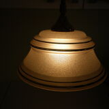 Suspension in brass and glass opaque granulated 1960s/1970s