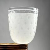 Large Art Deco Wall Lights in Blown Glass and Brass, Italy, 1940s, Set of 2