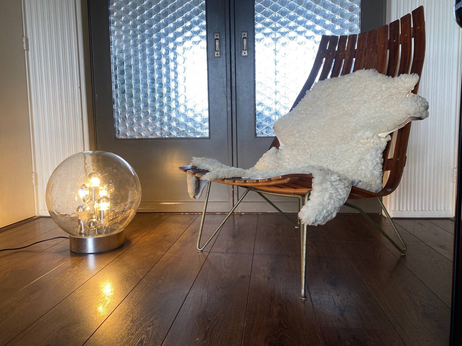 Vintage space age sputnik globe table floor lamp from doria leuchten, 1970s