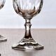 Set of 6 antique wine glasses in pearl-cut crystal