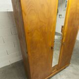 1950s Parisian wardrobe with mirror, 135 x 19 cm