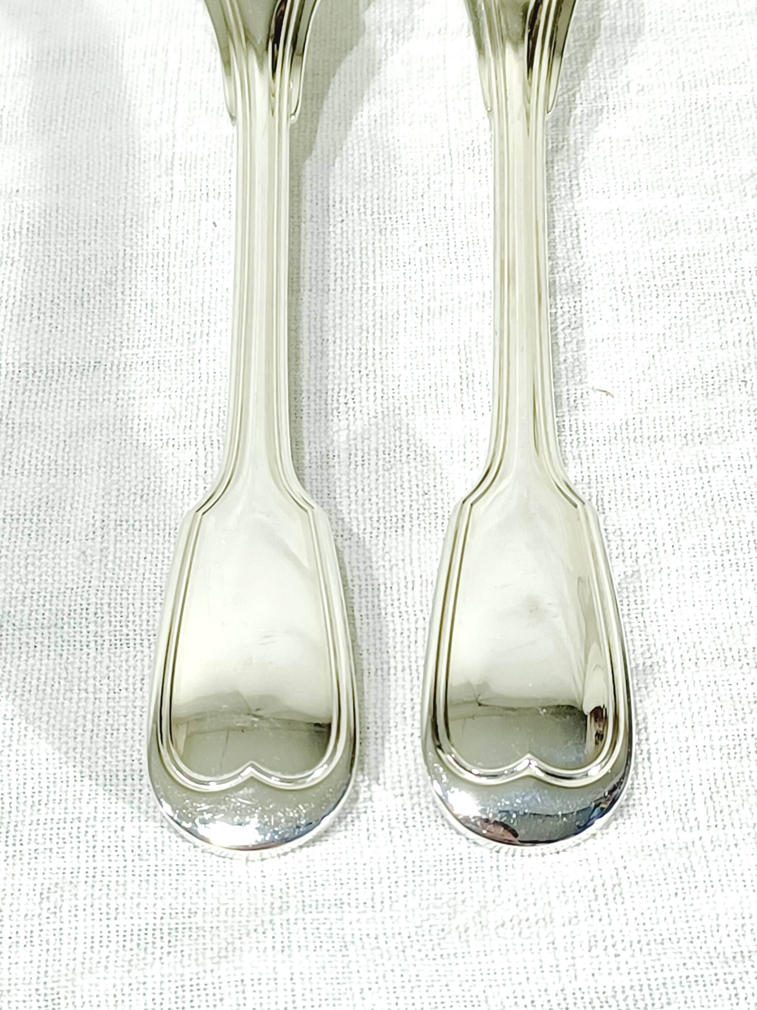 Christofle – 12-piece silver-plated fish cutlery set, Chinon model