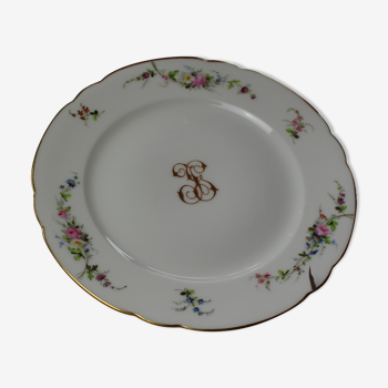 Coupe sur pièdouche en porcelaine monogrammée "SJ"