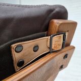 1970s, Danish armchair by Komfort, furniture leather, canvas, bent wood.