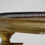 Double tray trolley in brass and formica