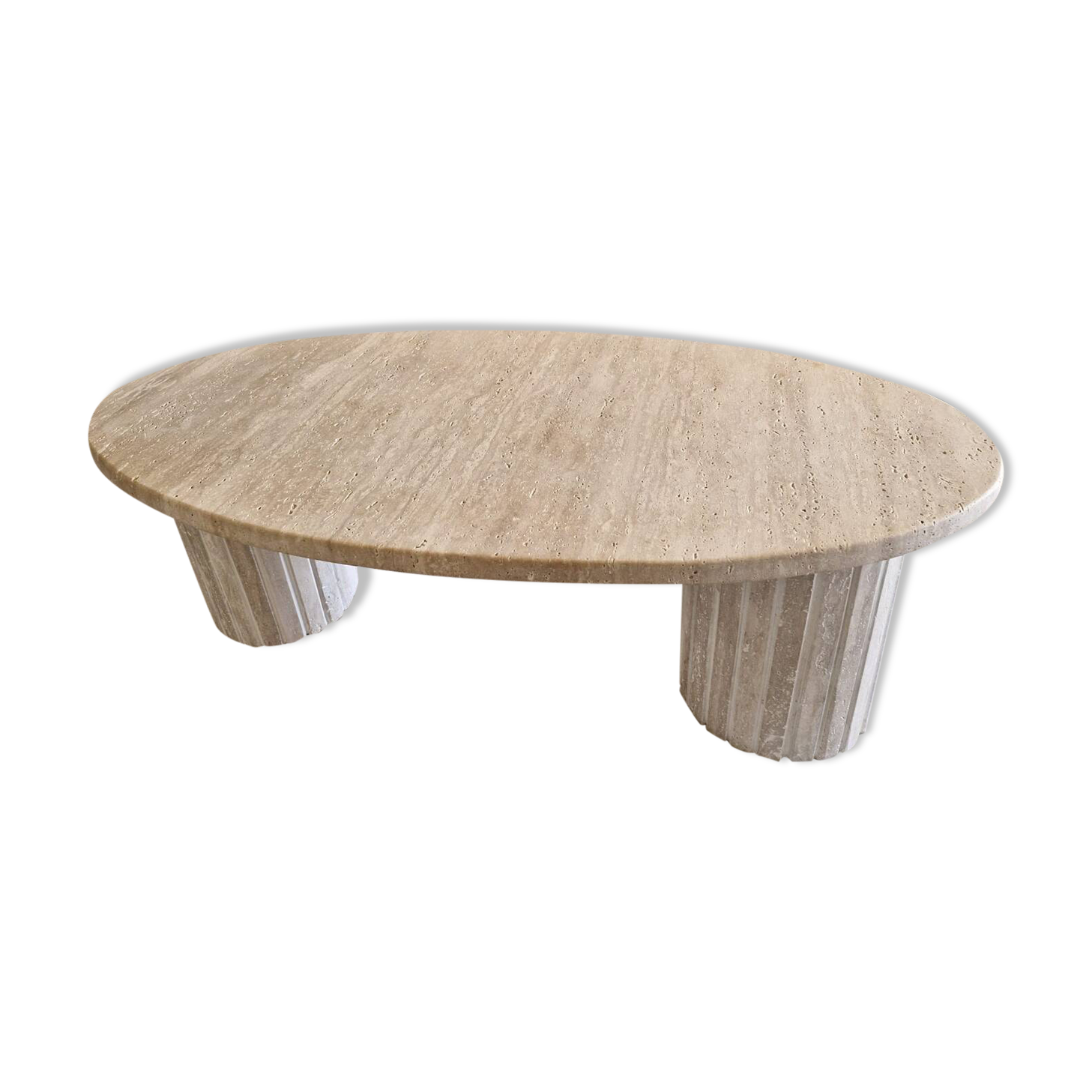 Beige travertine coffee table avenue