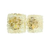 Mid-Century Amber Bubble Glass Wall Lights by H.Tynell for Limburg, 1970s