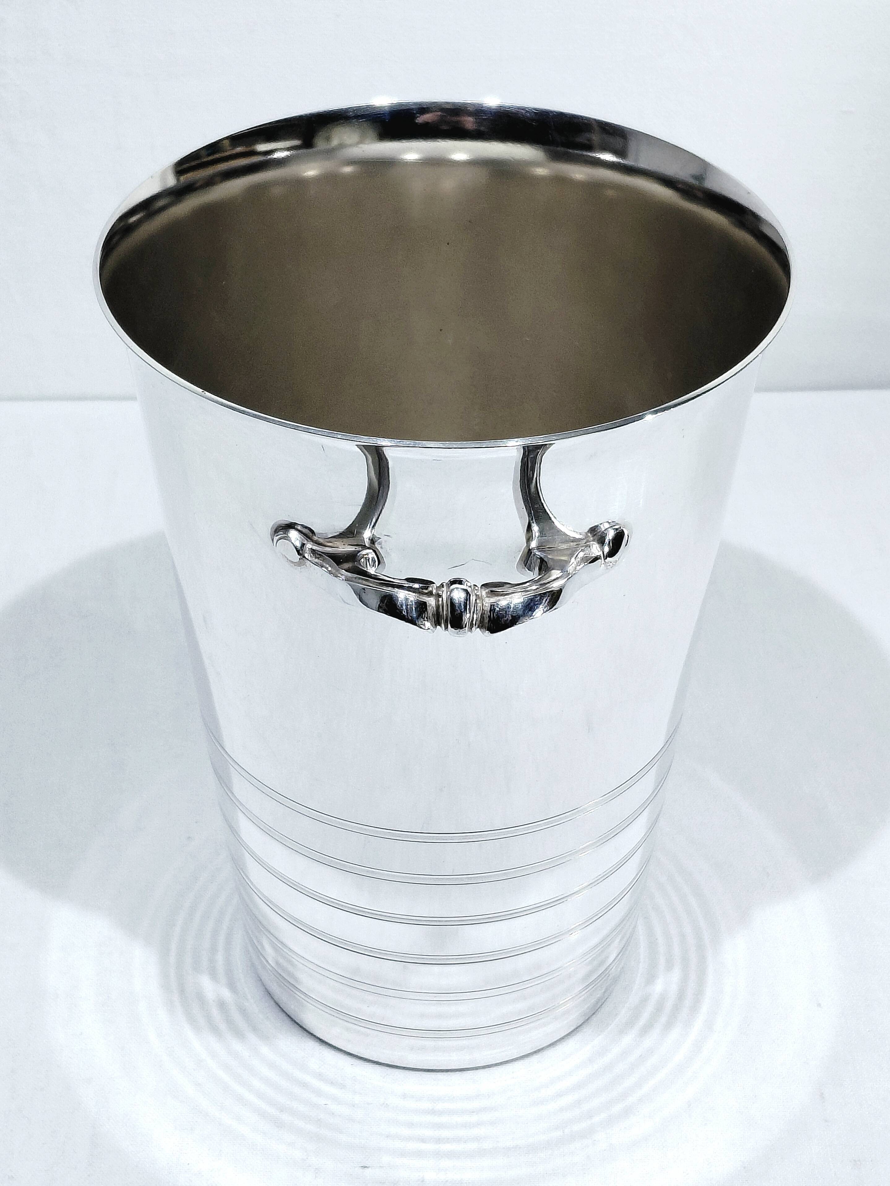 Silver metal white wine bucket