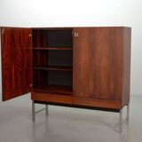 Fristho Franeker Vintage Design Rosewood Cabinet with Glass Handgrips 60s