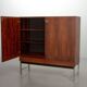 Buffet, meuble de rangement Fristho Franeker en palissandre et verre, années 60